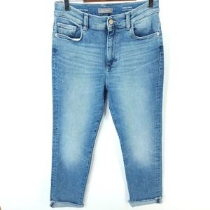 DL1961 Womens Blue Medium Wash High Rise Instasculpt Straight Ankle Jeans Sz 30